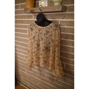 Romantic Floral medium vintage Y2K 90s cottagecore soft girl medium blouse